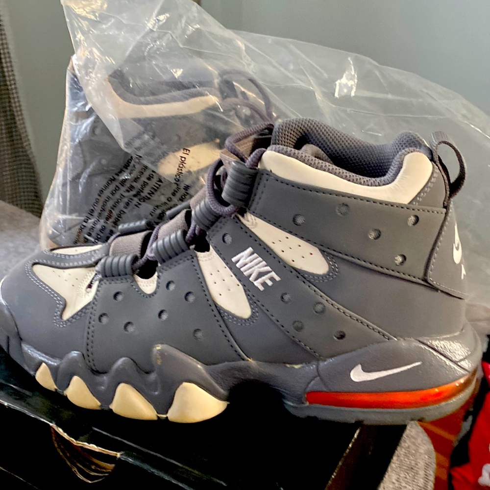 Grey and white high tops